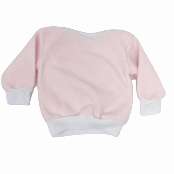 Baby Girls Sz 0-6 Mo Sweatshirt Pastel Pink Bunny Rabbit Blue Satin Colorwise - Picture 3 of 8